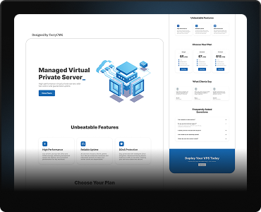 VPS hosting landing page design